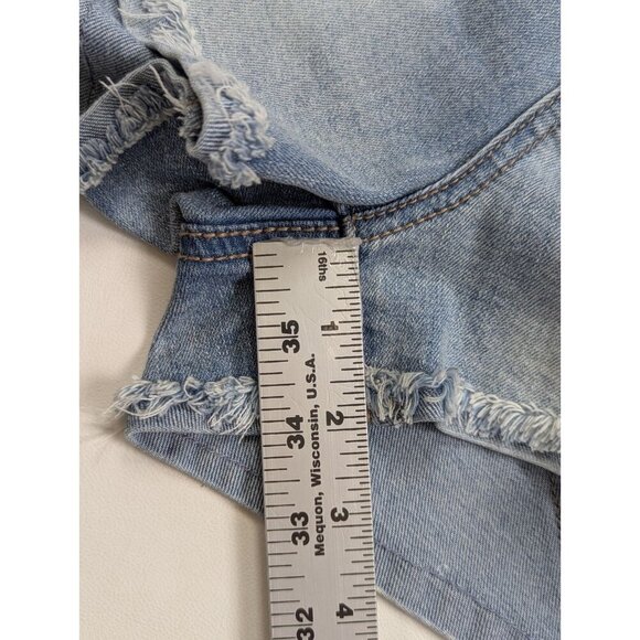 Mudd FLX Shortie Cuffed Shorts Size 7 Low Rise Light Wash Denim NWT - Picture 7 of 7